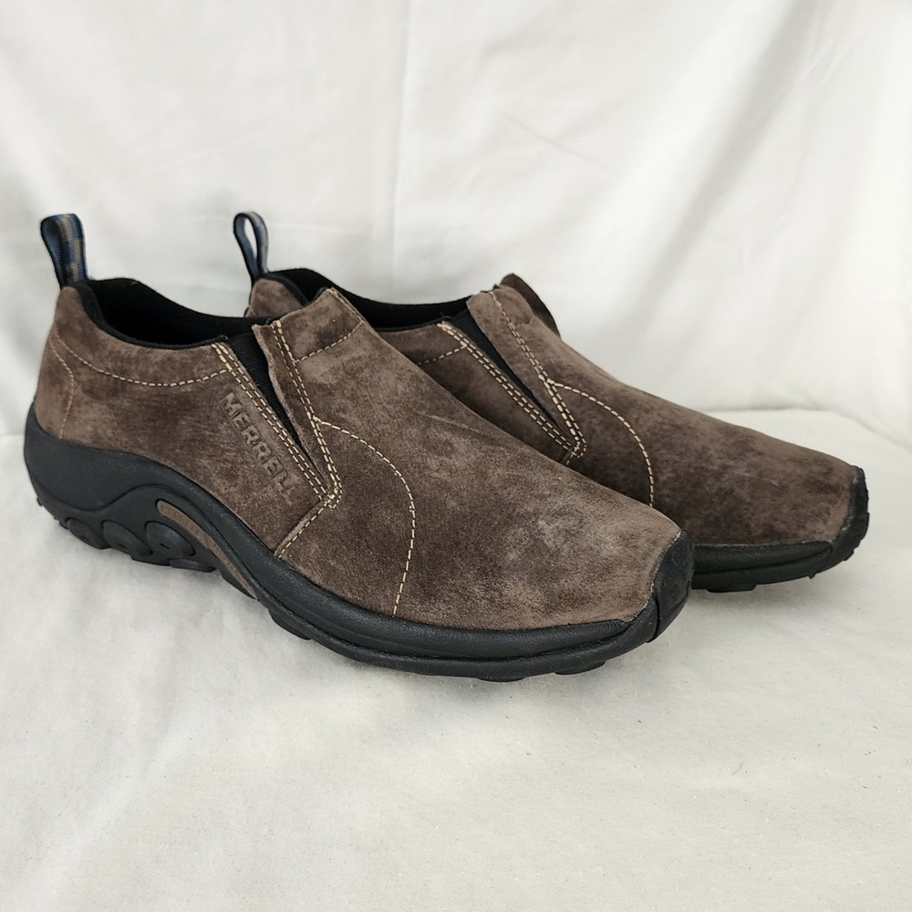 Merrell Slip On Shoes Suede Leather Comfort Casual Loafers Brown Mens 9